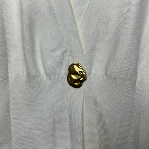 Commense V-Neck Buttoned Detail White Sweater Vest size Large - Picture 4 of 4
